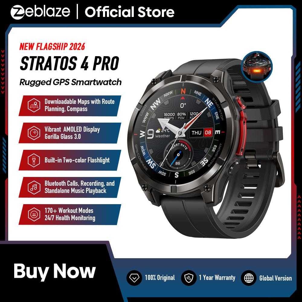 Hybrid Smartwatch - Nouvelle montre connectée GPS Zeblaze Stratos