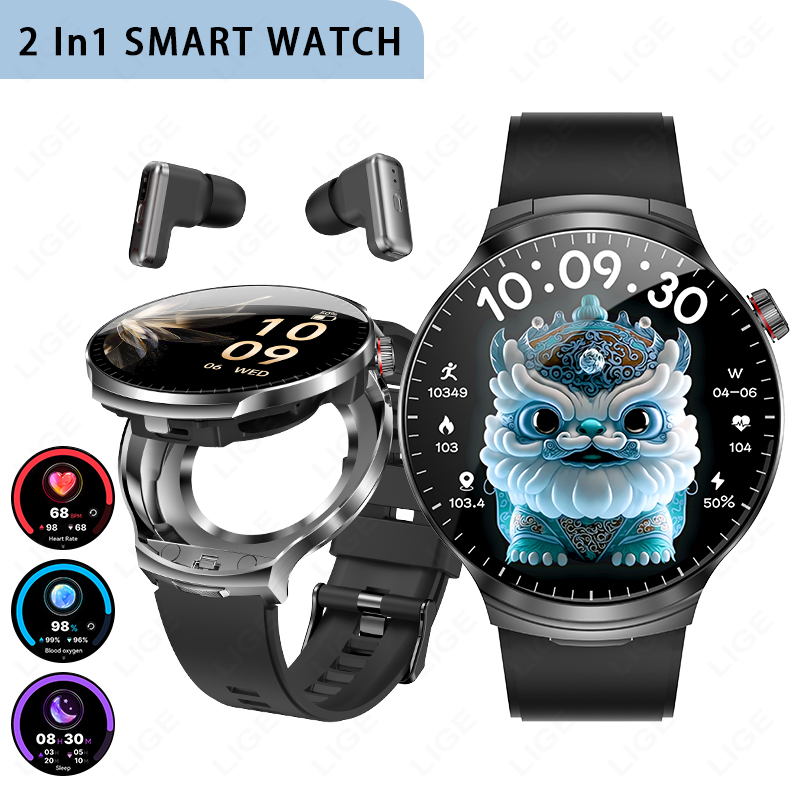 Smartwatch Noise Watches For Men - Nouvelle montre connectée LIGE TWS 2-en-1