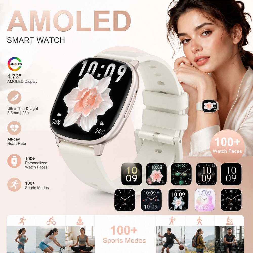 Smartwatch Stylish Watches For Women - Montre connectée élégante HD17 AIR AMOLED