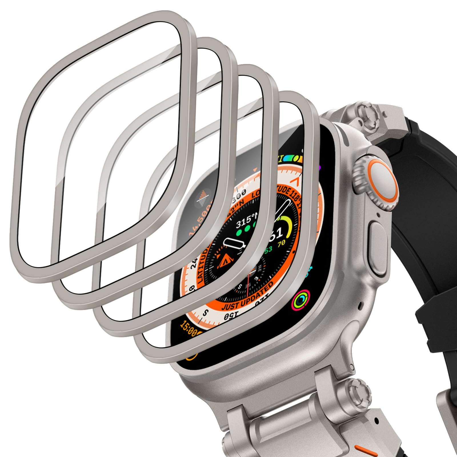 Smartwatch Watches For Men - Boîtier en alliage d'aluminium + verre