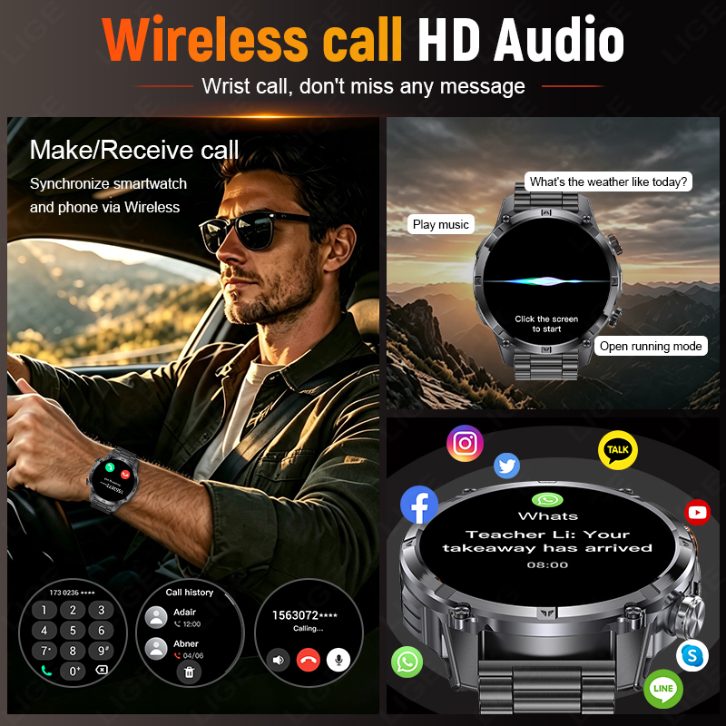 Montre intelligente robuste po - Smartwatch Running Watches For Men avis et prix