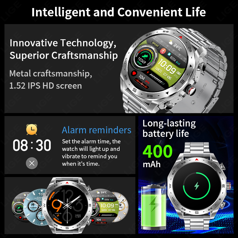 Écouteurs TWS LIGE, casque Blu - Smartwatch Noise Watches For Men avis et prix