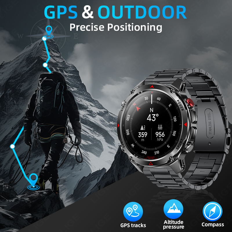 LIGE nouveau professionnel GPS - Smartwatch Running Watches For Men avis et prix